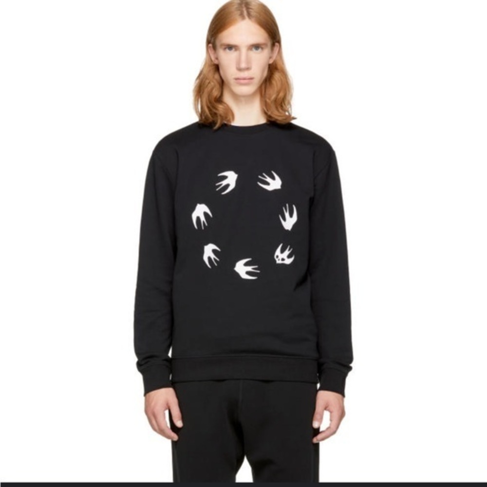 McQ Alexander McQueen Black Circle Swallow Sweatshirt Mens XS